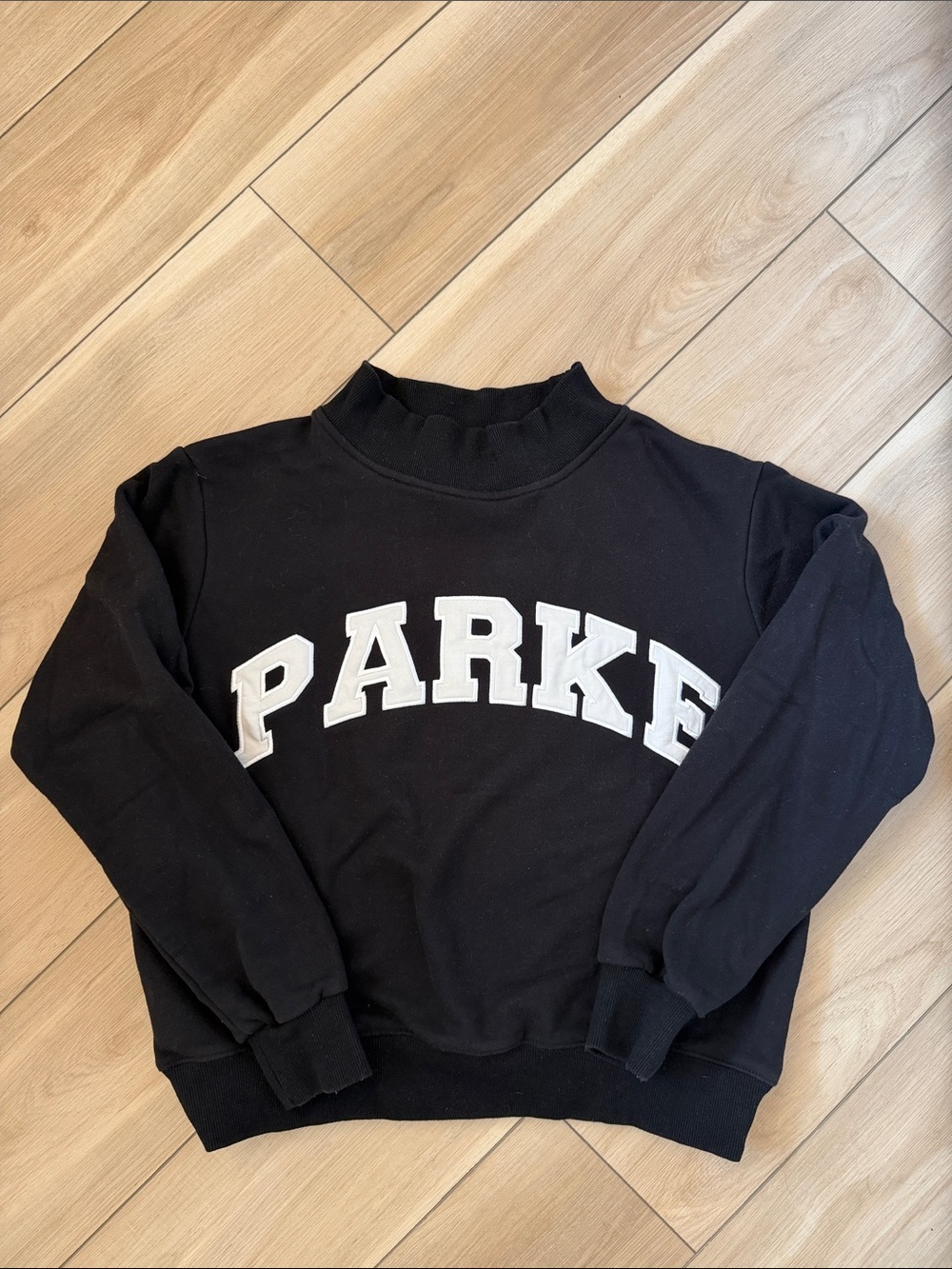 PARKE Black Varsity Mockneck with White Logo